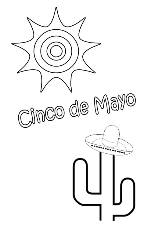 Dibujo para colorear Cinco de mayo