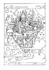 dibujo-para-colorear ciudad volante
