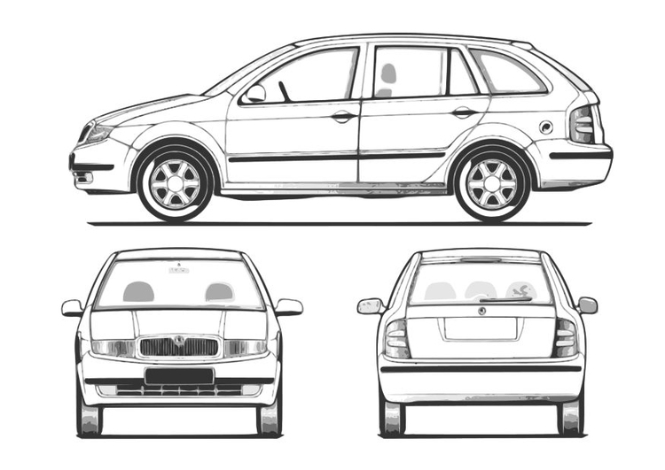 Dibujo para colorear Coche -Fabia