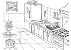 Dibujos para colorear cocina