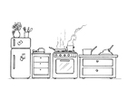 dibujo-para-colorear Cocina