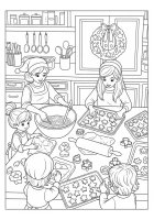 Dibujo para colorear cocinando en navidad