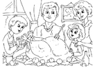 comida de acción de gracias con la familia