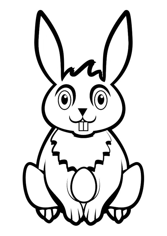 Dibujo para colorear conejito de pascua