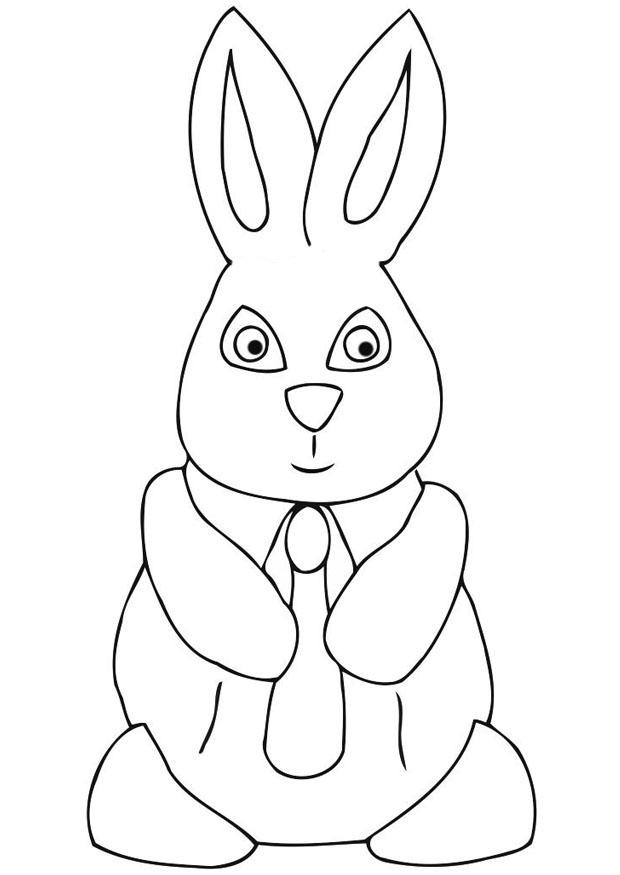 Dibujo para colorear conejo de pascua