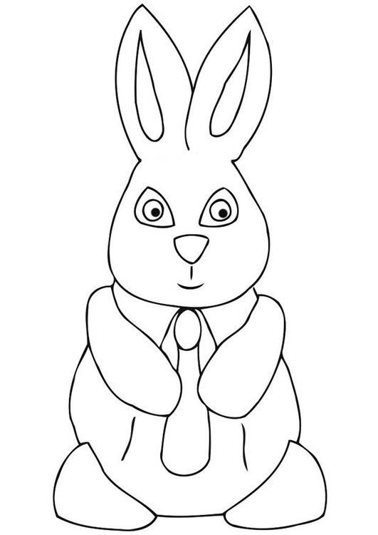 Dibujo para colorear conejo de pascua