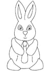 Dibujo para colorear conejo de pascua