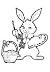 Dibujo para colorear conejo de pascua 