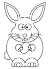 Dibujo para colorear conejo de pascua