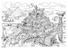 Dibujos para colorear Construcción de una pirámide