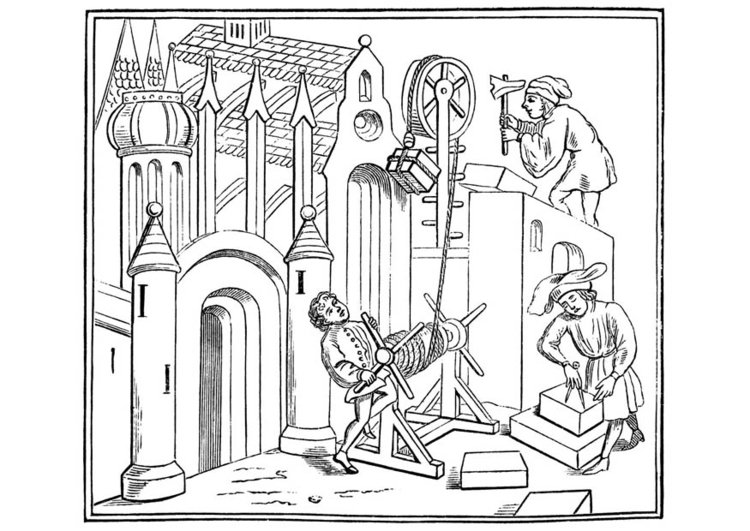 Dibujo para colorear Constructores trabajando
