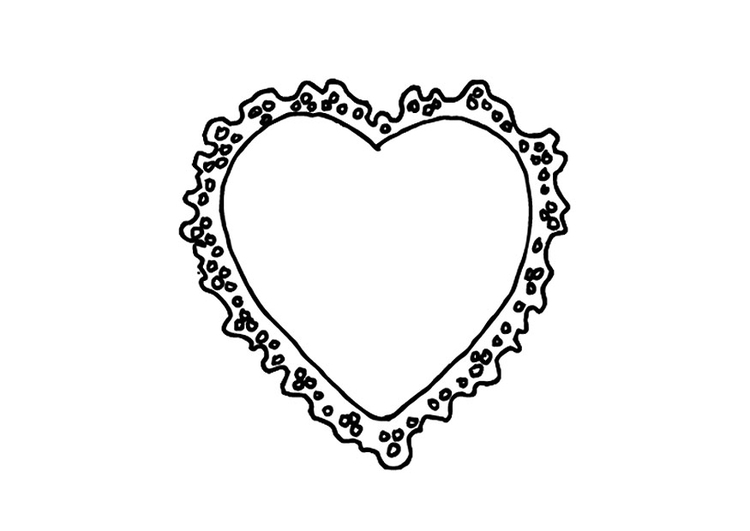 Dibujo para colorear CorazÃ³n de San ValentÃ­n