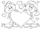 Dibujos para colorear corazón San Valentín 