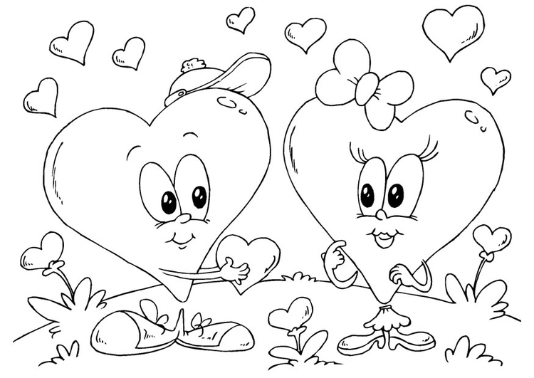 dibujo para colorear corazones san valentín img 24624
