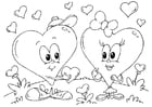 Dibujos para colorear corazones San Valentín 