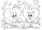dibujo-para-colorear corazones San Valentín 