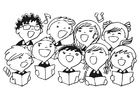 Dibujos para colorear coro de niños