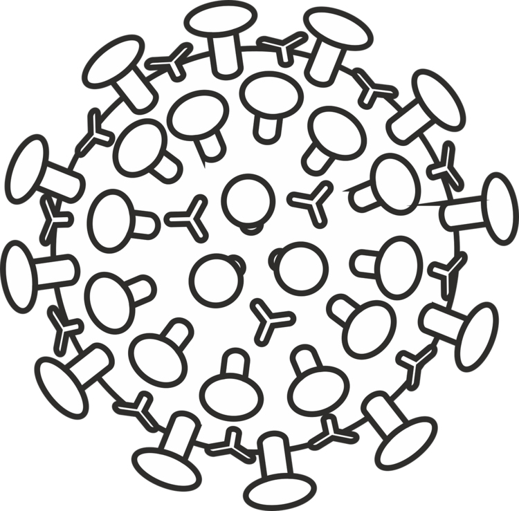 Dibujo para colorear coronavirus