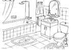 Dibujo para colorear cuarto de baÃ±o