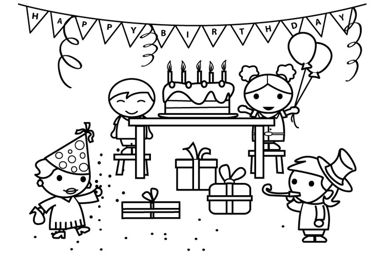 Dibujo para colorear cumpleaÃ±os