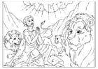 Dibujos para colorear Daniel en la fosa de los leones