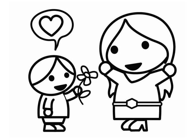 Dibujo para colorear Día de la Madre con hijo - Dibujos Para Imprimir Gratis - Img 26450 Dibujo para colorear Día de la Madre con hijo - Dibujos Para Imprimir Gratis - Img 26450