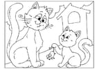 Dibujo para colorear dÃ­a del padre - gatos