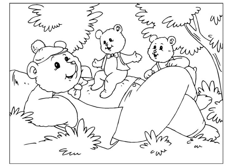 Dibujo para colorear dÃ­a del padre - osos