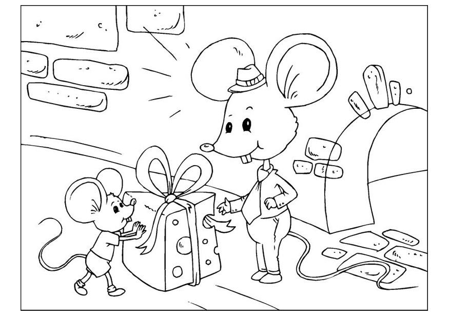 Dibujo para colorear dÃ­a del padre - ratones