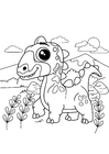 Dibujos para colorear dino en movimiento