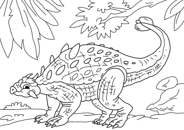 Dibujo para colorear dinosaurio - ankylosaurus