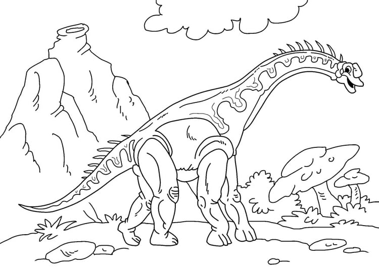 Dibujo para colorear dinosaurio - diplodocus