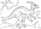 Dibujo para colorear dinosaurio - parasaurolophus