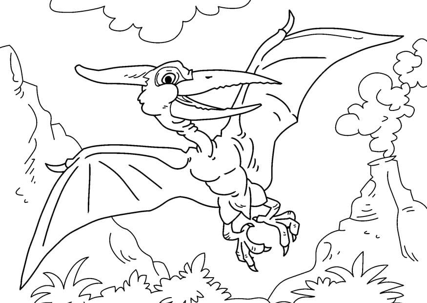 Dibujo para colorear dinosaurio - pteranodon 
