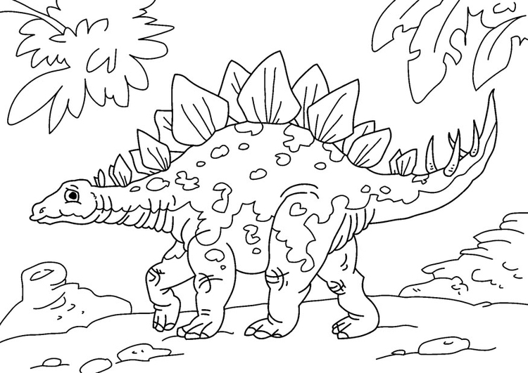 Dibujo para colorear dinosaurio - stegosaurus