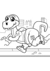 Dibujos para colorear dinosaurio va a correr