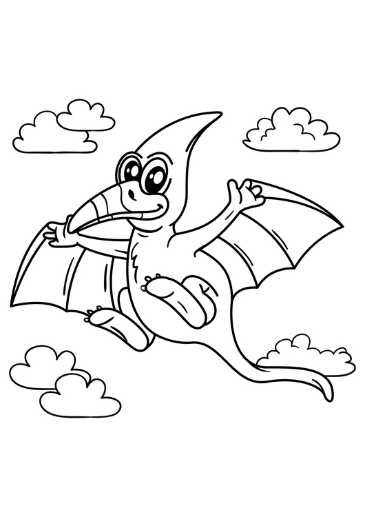 Dibujo para colorear dinosaurio volador pteranodon