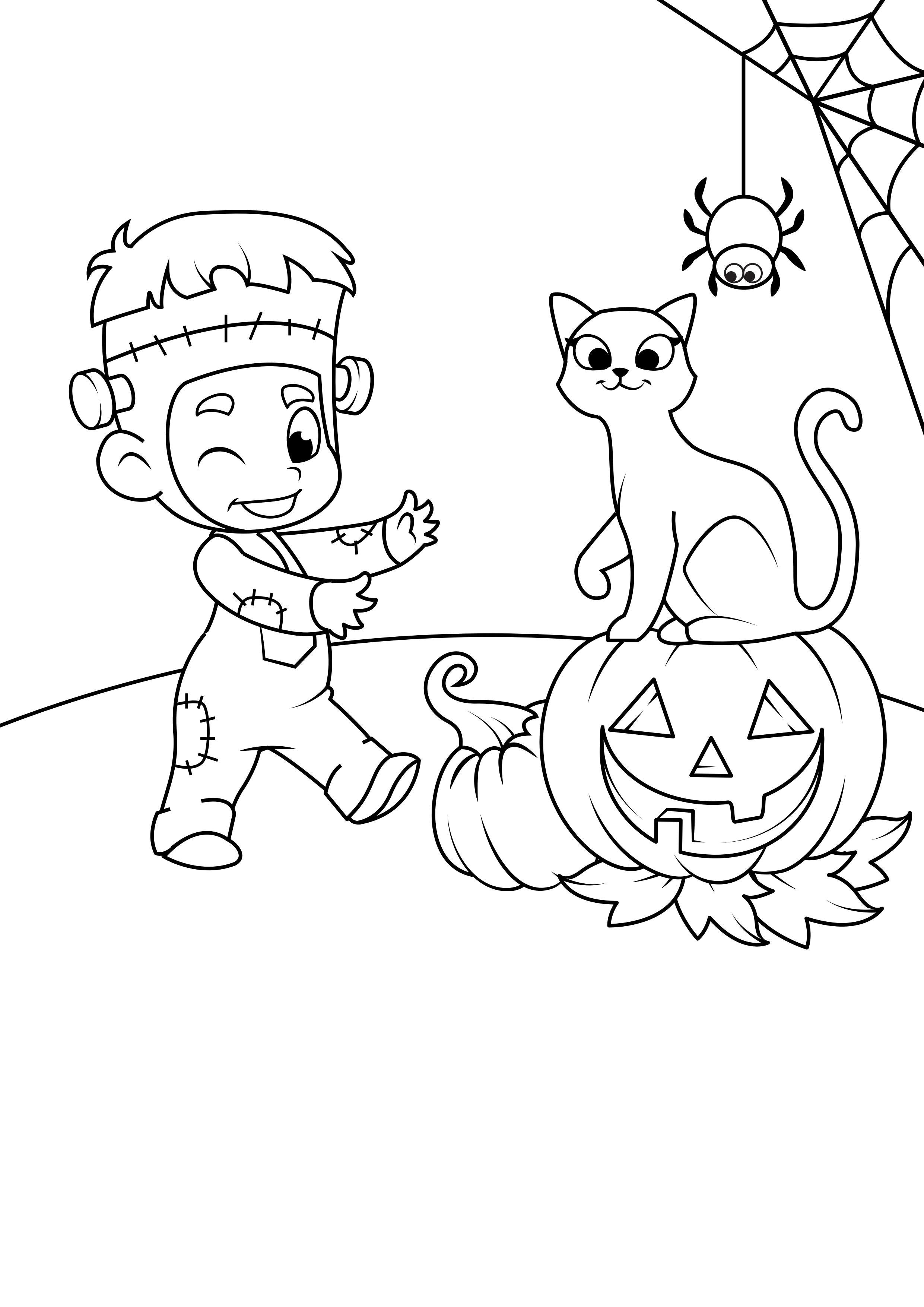 Dibujo para colorear disfraz de Halloween - Dibujos Para Imprimir Gratis -  Img 31631