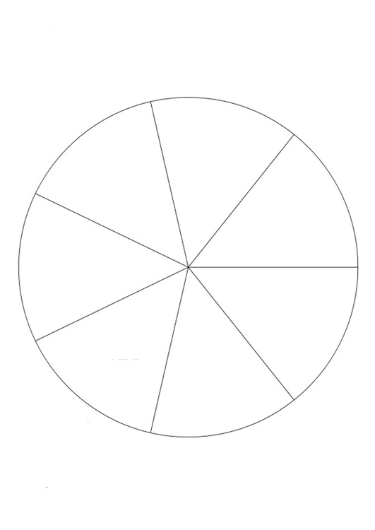 Dibujo para colorear divisiÃ³n - siete partes