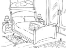 Dibujos para colorear dormitorio 