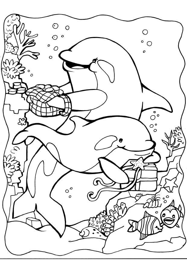 Dibujo para colorear Dos delfines