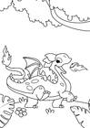 Dibujos para colorear Dragón en el bosque