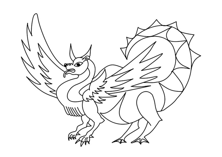 Dibujo para colorear dragÃ³n 