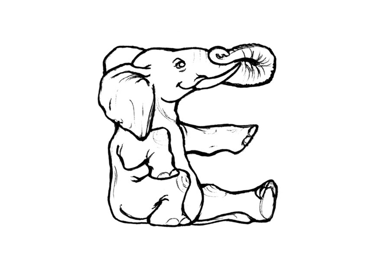 Dibujo para colorear e-elephant
