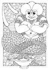 dibujo-para-colorear El genio de la lámpara