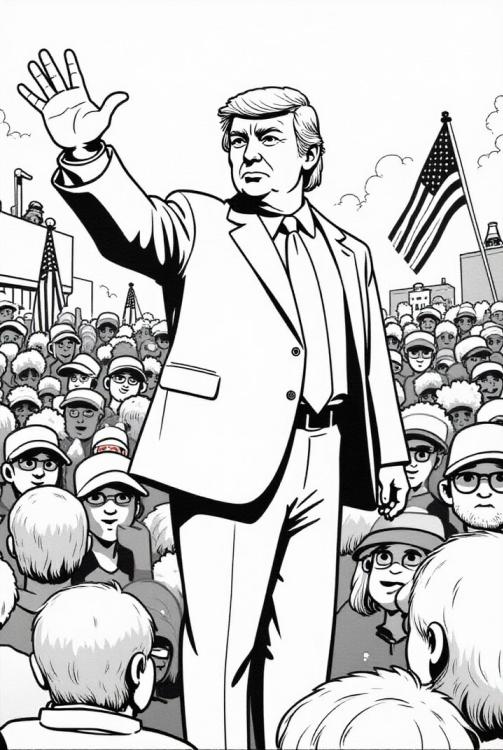 El presidente Donald Trump con sus seguidores