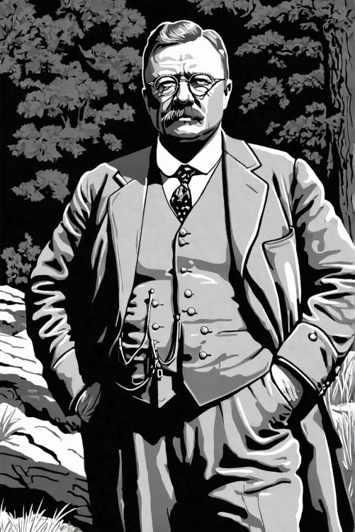 El presidente Theodore Roosevelt en la naturaleza