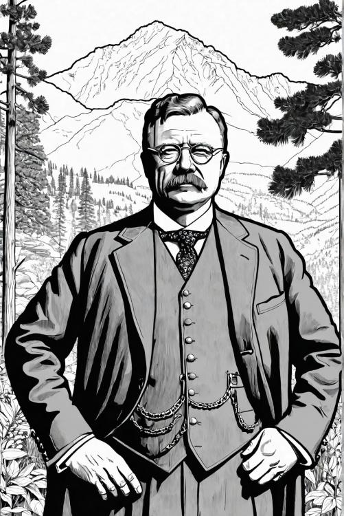 El presidente Theodore Roosevelt en un parque natural