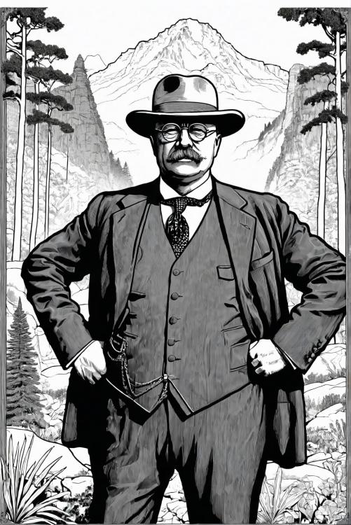 El presidente Theodore Roosevelt en un parque natural