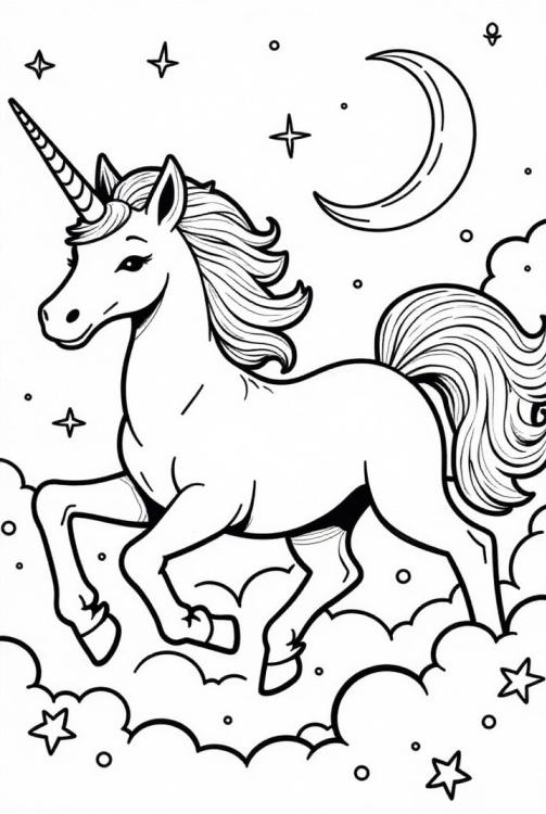 El unicornio galopa por la noche